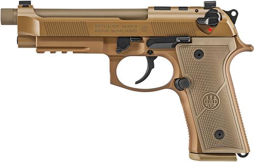 Beretta M9A4 Pistol JS92M9A4GM, 9mm Luger, 5.2", FDE Polymer Grip, FDE finish, 18 Rds