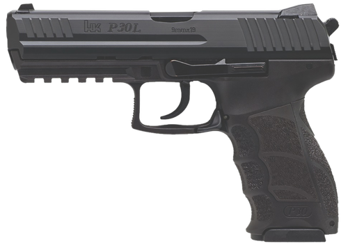 Heckler & Koch P30L V3 Pistol 81001093, 9mm Luger, 4.45in, Black Interchangeable Backstrap, Black Finish, 15 Rds