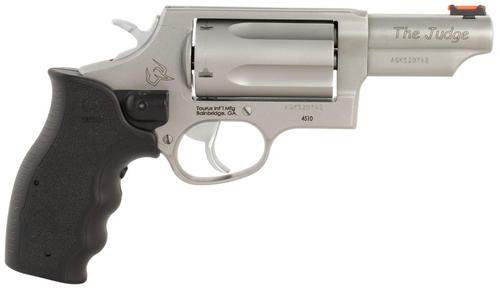 Taurus Judge Revolver 2441039TVL, 45 Colt/410 Gauge, 3", Black Rubber Laser Grip, Stainless Steel Finish, 5rd