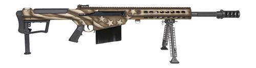 Barrett M107A1 America 250 Semi-Auto Rifle, 50 BMG, 20", Fixed w/Sorbothane Recoil Pad Stock, Chrome Lined Fluted Barrel, 10 Rds