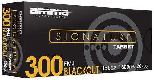 Ammo Inc Signature Rifle Ammunition 300B150FMJA20, 300 Blackout, Full Metal Jacket, 150 gr, 1850 fps, 20 Rd/Bx