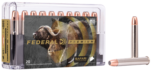 Federal Premium Cape-Shok Ammo P500NSA, 500 Nitro Express, Swift A-Frame, 570 GR, 2100 fps, 20 Rd/bx