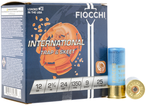 Fiocchi Premium Target 12IN249, 12 Gauge, 2-3/4", 24 grams, 1350 fps, #9 Lead Shot, 25 Rds/Bx