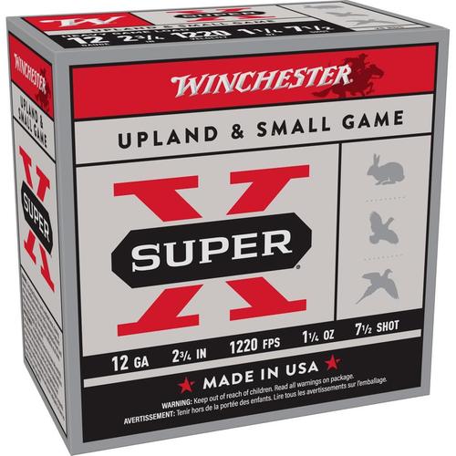 Winchester Super X Heavy Field XU12SP7, 12 Gauge, 2-3/4", 1-1/4 oz, 1220 fps, #7.5 Lead Shot, 25 Rds/Bx