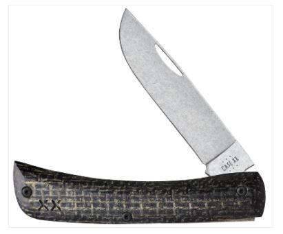 Case Knife Crossroads™ Black Burlap Laminate XR Sod Buster® Jr with Dayglow G-10 (66382)