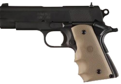 Hogue 1911 Officers Model Rubber Grip w/Finger Grooves Desert Tan
