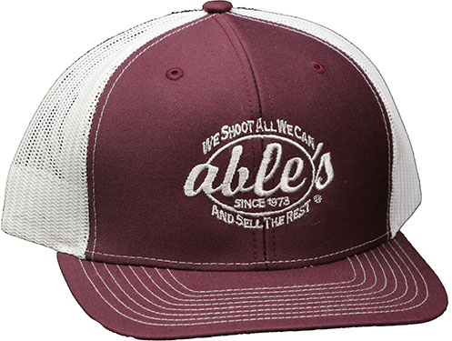 Able's Mesh Cap Maroon, White Mesh (ACMW)