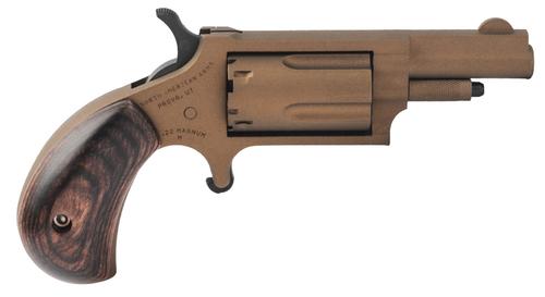 North American Bootlegger Mini-Revolver, 22 Magnum (WMR), 1 5/8", Rosewood Grip, Burnt Bronze Finish, 5 Rd