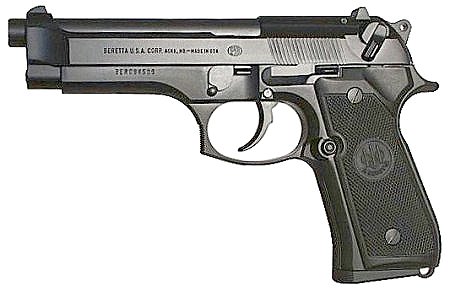 Beretta 92FS Semi-Auto Pistol J92F300, 9mm Luger, 4.90", Black Polymer Grips, Black Finish, 10 Rds