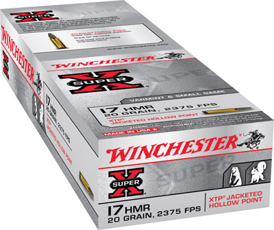 Winchester Super-X Rimfire Ammunition X17HMR1, 17 HMR, XTP, 20 GR, 50 Rd/bx