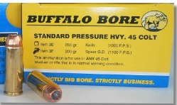 Buffalo Bore Handgun Ammunition 3F/20, 45 Colt, Jacketed Hollow Point (JHP), 200 GR, 1100 fps, 20 Rd/Bx