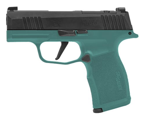 Sigarms P365X Bama Breeze Optic Ready Pistol, 9mm, 3.10in, Polymer Grips, Teal Cerakote Finish, 12 Rds