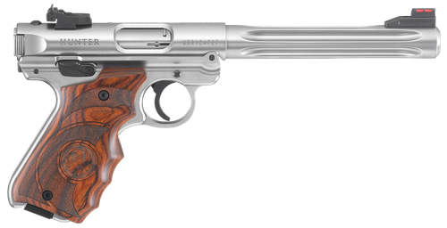 Ruger Mark IV Hunter Pistol 40160, 22 Long Rifle (LR), 6.88", Laminate Wood Grips, Stainless Steel Finish, 10 Rd