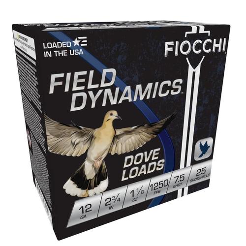 Fiocchi Game Loads 12GTX187, 12 Gauge, 2-3/4", 1-1/8 oz, 1250 fps, #7.5 Lead Shot, 25 Rds/Bx