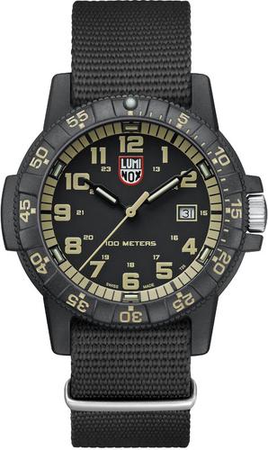 Luminox Giant Leatherback Sea Turtle Watch XS.0333 Black Dial, Beige Figures, 44mm, Black Webbing Band
