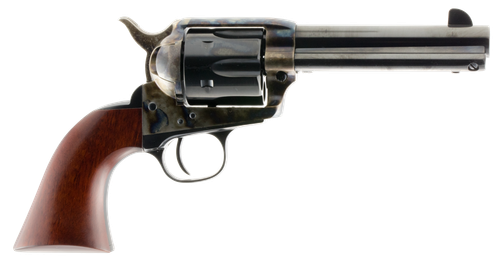 Taylors Single Action 1873 Cattleman Revolver 700A, 45 Long Colt, 4 3/4 in, Wood Grip, Case Hard Blue Finish, 6 rd