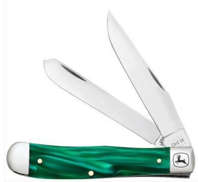 Case Knives John Deere Smooth Green Pearl Kirinite® Trapper (15772)