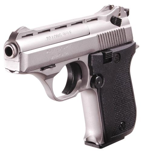 Phoenix Arms HP DAO Pistol HP2ANB, 22 LR, 3", Black Polymer Grips, Satin Nickel Finish, 10 Rds