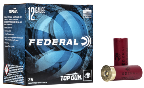 Federal Premium Top Gun Target Shotshells TGL1275, 12 Gauge, 2-3/4", 1-1/8 oz, 1145 fps, #7.5 Lead Shot, 25 Rds/Bx