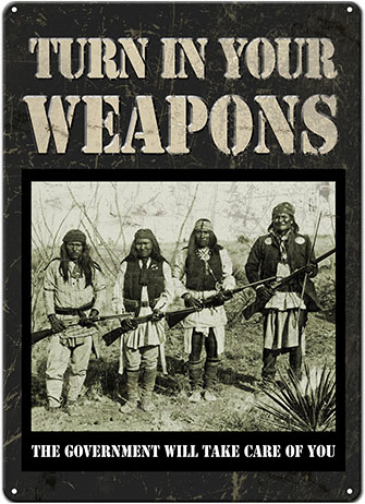 Rivers Edge Products Turn In Your Weapons Tin Sign