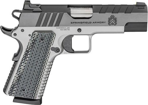 Springfield 1911 Emissary Pistol PX9218L, 45 ACP, 4.25", Black G10 Grips, Blued Carbon Steel Finish, 8 Rds