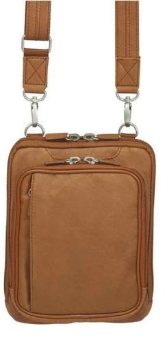 Gun Tote'n Mamas Crossbody Shoulder Pouch, Saddle Tan Tumbled Leather (GTM-99/TN)