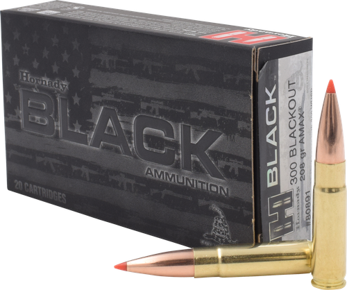 Hornady Black Rifle Ammunition 80891, 300 AAC Blackout, A-Max, 208 GR, 1020 fps, 20 Rd/bx