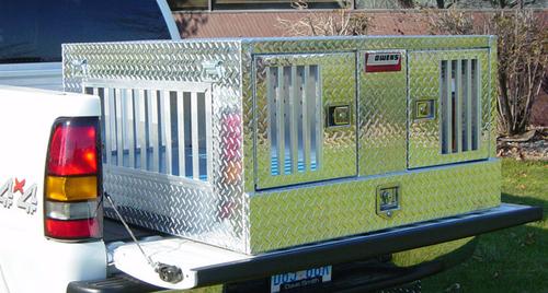 Owens Pro Hunter Series Double Compartment Dog Box w/Bottom Drawer Storage 55022W, 4 Seasons Vents, 46"W x 45"D x 26"H