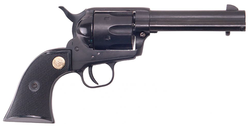 Cimarron Plinkerton Revolver ASPLINK1, 22 LR, 4.75in, Black Checkered Plastic Grips, Matte Black Steel Finish, 6 Rds