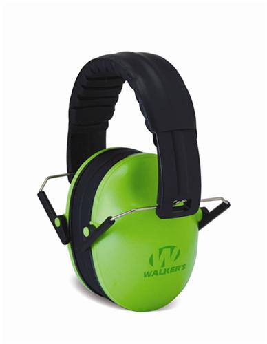 Walker Game Ear Passive Protection Baby & Kid's Folding Muff Lime Green (GWPFKDMLG)