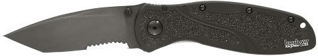 Kershaw Blur Folding Knife w/Tanto Blade & Partially Serrated Edge 1670TBLKST