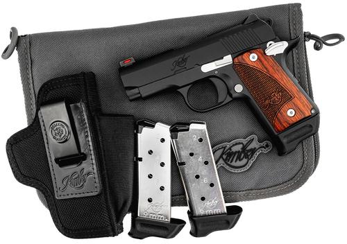 Kimber Micro 9 RTC Bundle Pistol 3300245, 9mm, 3.15in, nc 3300245 Micro 9 RTC Bundle 9mm 7+1 6.10" Black KimPro II Stainless Steel Slide Rosewood Grips, Kimpro II Black Finish, 7 Rds