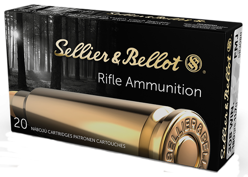 Sellier & Bellot Rifle Ammuntion, 308 Winchester, Full Metal Jacket (FMJ), 180 GR, 2500 fps, 20 Rd/bx