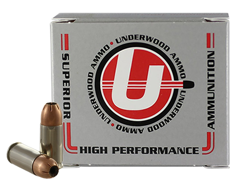 Underwood Pistol Ammunition, 9mm, Jacketed Hollow Point (JHP), 124 GR, 1225 fps, 20 Rd/bx