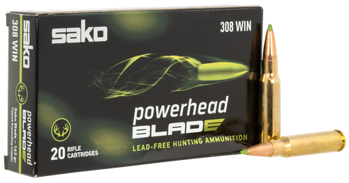 Sako PowerHead Rifle Ammunition JASPHB308W162B, 308 Win, 162 gr, 20 Rd/Bx