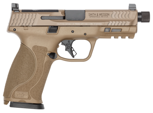 Smith and Wesson M&P9 M2.0 Optic Ready Pistol, 9mm, 4.72in, Interchangeable Backstrap Grips, Flat Dark Earth Finish, 17 Rds