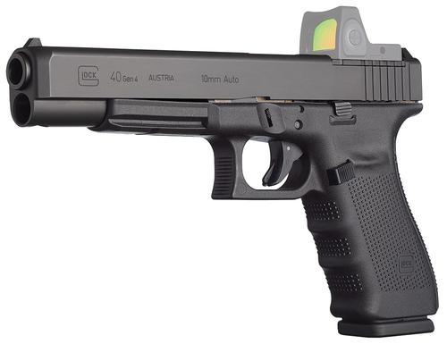 Glock 40 Gen4 Modular Optic System Pistol PG4030101MOS, 10mm, 6.0", Black Polymer Grips, Black Finish, 10 Rds
