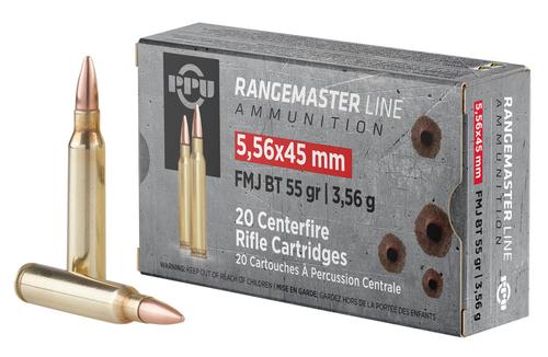 Prvi Partizan Rifle Ammunition PPRM5561, 5.56x45mm NATO, Full Metal Jacket Boat Tail, 55 gr, 3240 fps, 20 Rd/Bx