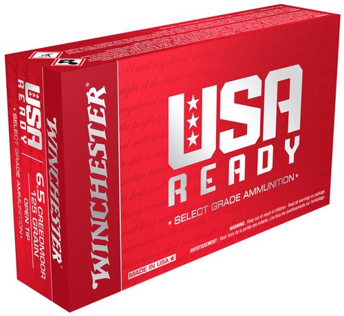 Winchester USA Ready Rifle Ammunition RED65VP, 6.5 Creedmoor, Open Tip, 125 gr, 2850 fps, 60 Rd/Bx