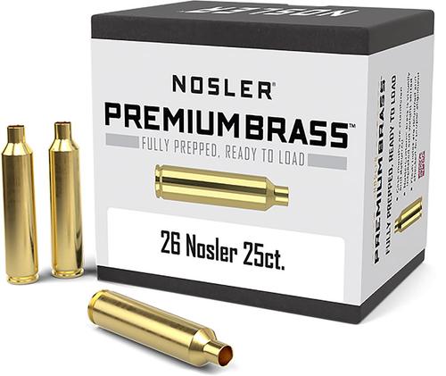 Nosler Custom Unprimed Brass Cases For 26 Nosler 25 Per box (10140), Not Loaded