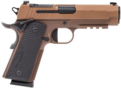Sig Sauer 1911X Pistol 1911XCA45CXR3, 45 ACP, 4.25", Black LOK G10 Grips, Coyote PVD Finish, Optic Ready, 8 Rds