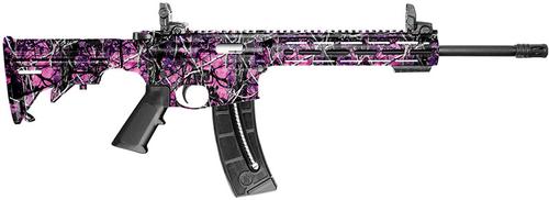 Smith & Wesson M&P15-22 Sport Semi-Auto Rifle 10212, 22 Long Rifle, 16", Slim M-LOK Handguard, Muddygirl Camo Finish