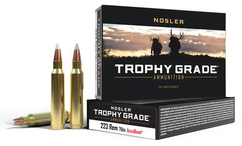 Nosler Match Grade Rifle Ammunition 61036, 223 Remington, Soft Point, 70 gr, 2750 fps, 20 Rd/Bx