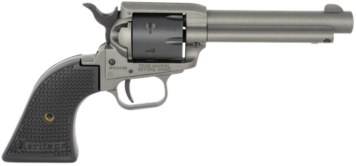 Heritage Rough Rider Revolver RR22C4, 22 LR, 4.75", Black Textured Grips, Tungsten Gray Cerakote, 6 Rds