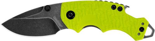 Kershaw Shuffle Folder Knife w/Drop Point Straight Edge Blackwash Blade, Lime Green (8700LIMEBW)