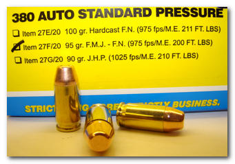 Buffalo Bore Handgun Ammunition 27F/20, 380 Auto, Full Metal Jacket (FMJ), 95 GR, 975 fps, 20 Rd/Bx