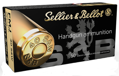 Sellier & Bellot Pistol Ammuntion SB40B, 40 S&W, Full Metal Jacket (FMJ), 180 GR, 985 fps, 50 Rd/bx