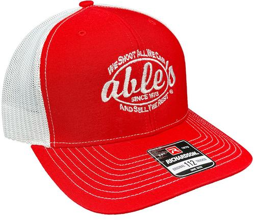 Able's Mesh Cap Red, White Mesh (ACRW)