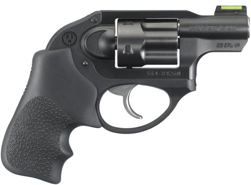 Ruger LCR Lightweight Compact Revolver 05418, 38 Special, 1.87 in, Hogue Grip, Matte Black Finish, Green Fiber Optic Sight, 5 Rd