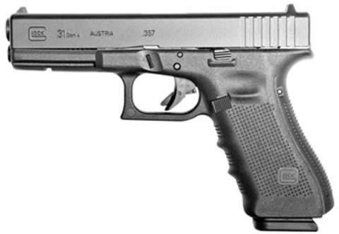 Glock 31 Gen4 Pistol PG3150201, 357 SIG, 4.49 in, Black Synthetic Grip, Black Finish, 10 Rd